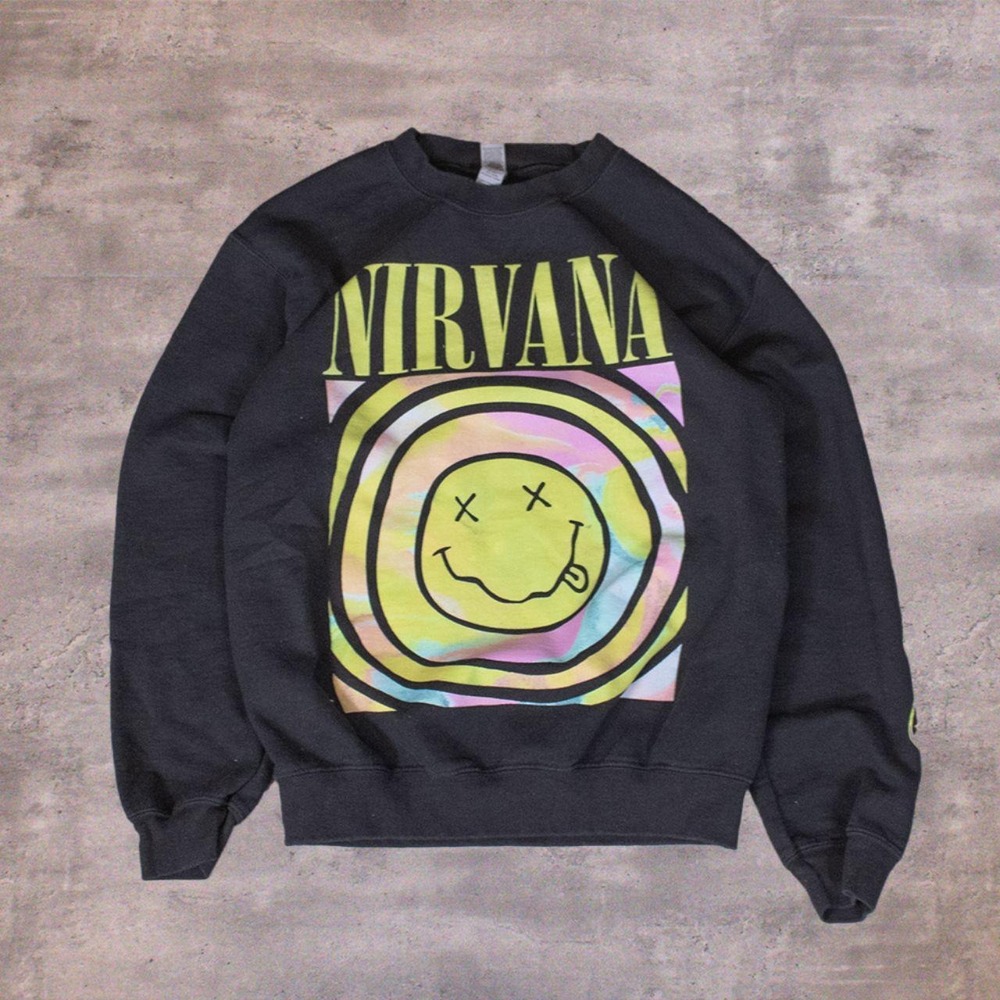 Nirvana Smile Reprint Black Crewneck Sweater